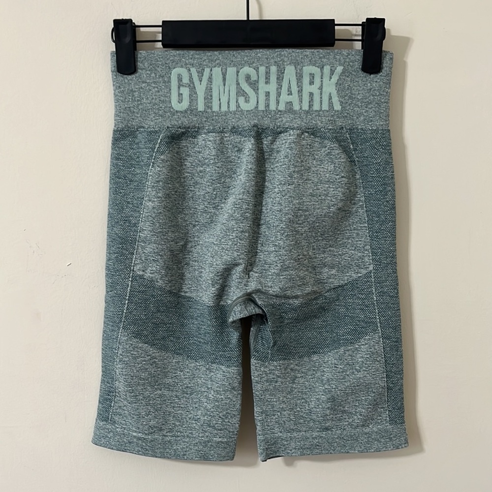 Gymshark Flex Cycling Bike Shorts Studio Green Marl Size Medium - Picture 4 of 7